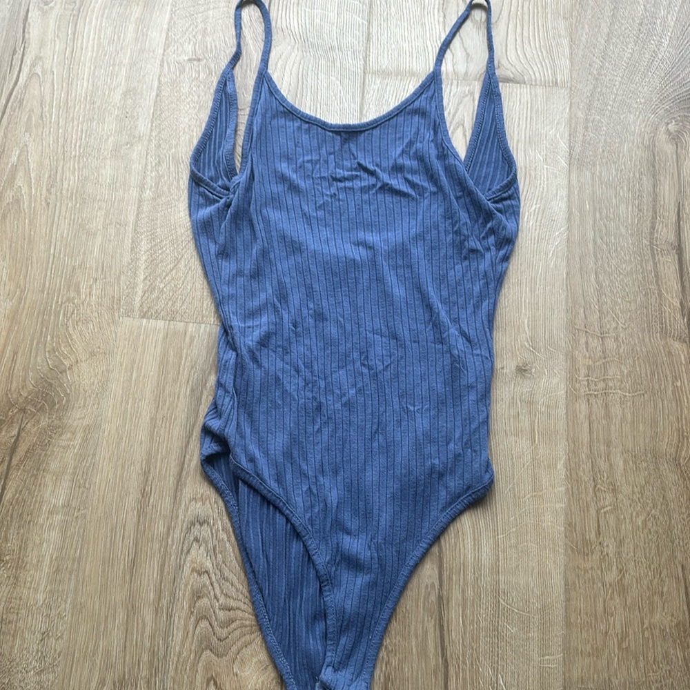 Blue body suit